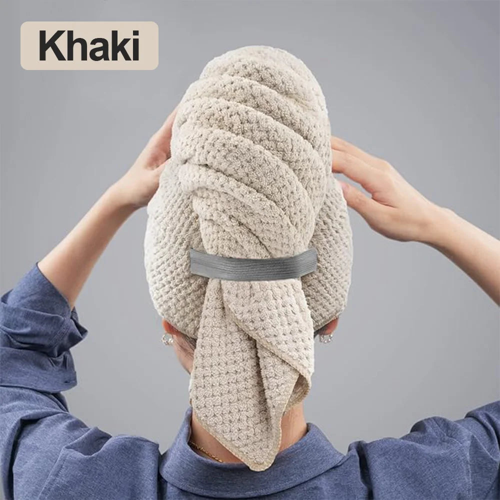 מגבת שיער חאקי – חלק מקולקציית השיער