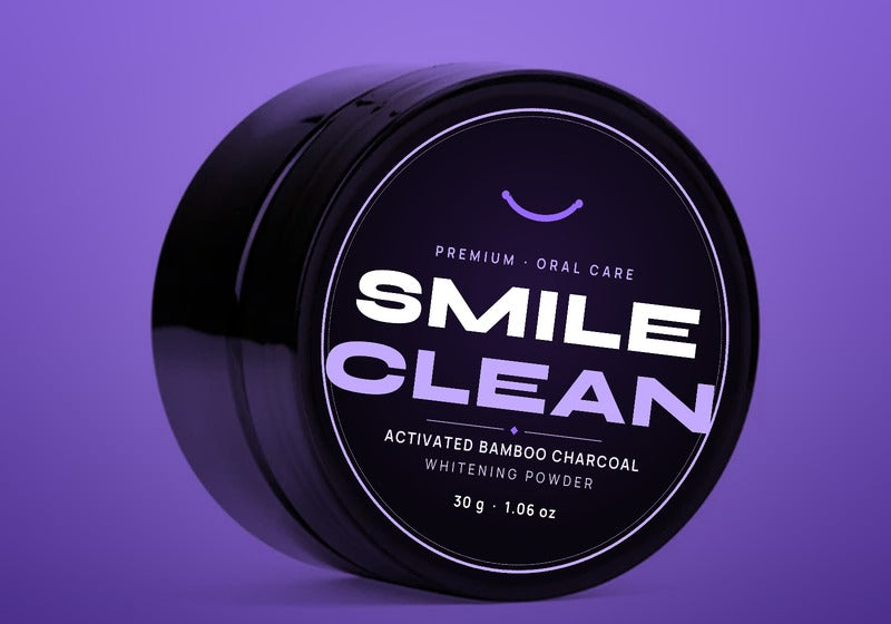 SmileClean Zahnpulver – Seitenansicht der Dose